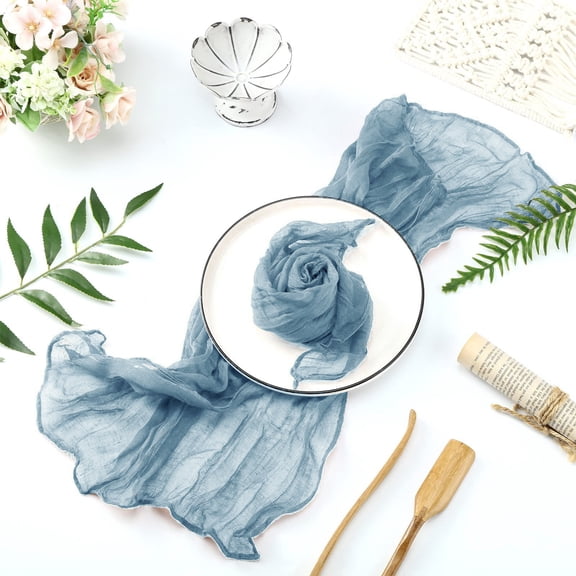 Firefly Hope 6 Pack Bulk 20"x20" Blue Boho Rustic Cheesecloth Gauze Napkins, Rustic Dinner Table Decor for Wedding, Bridal & Party