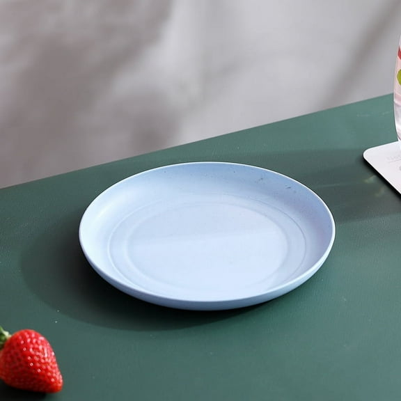 Firefly Hope 6-Piece 5.9 Inch Mini Wheat Straw Plates, Lightweight Unbreakable Deep Dinner Plates | Eco-Friendly Reusable Plates with Dishwasher & Microwave Safe, Easy-to-Clean Design,Blue