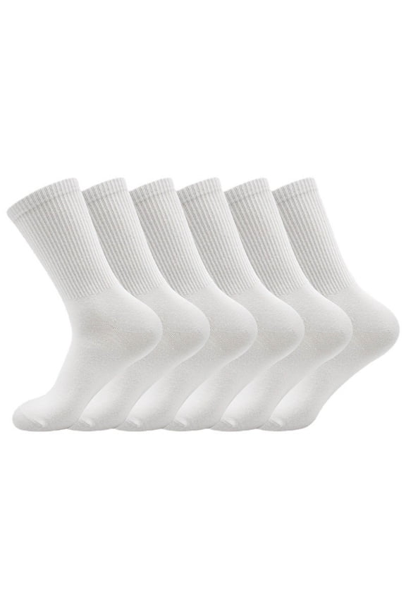 6 pairs of Women's Thin Cotton Crew Socks, Soft Breathable Comfort Above Ankle Socks, Versatile for Business, Casual & Athletic Wear ,White A