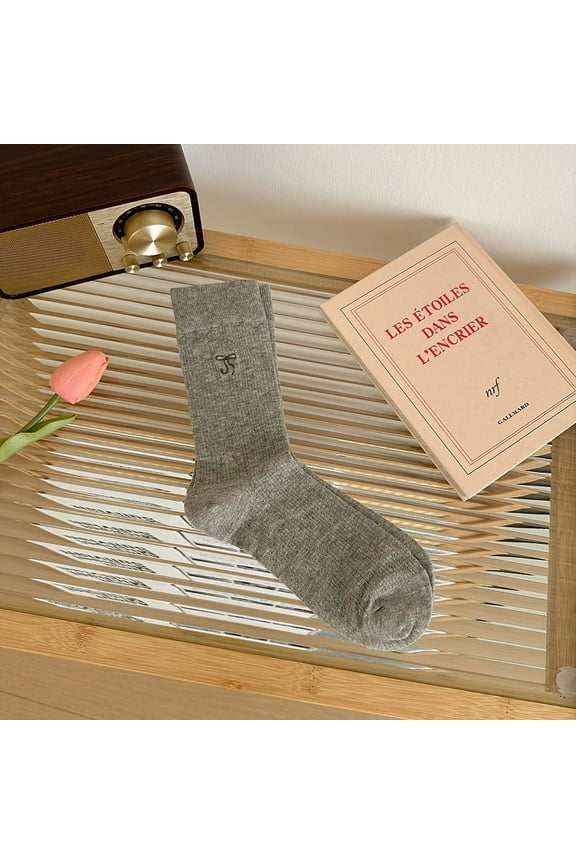 6 pairs of Women's Soft Cotton Crew Socks, Thin, Breathable Above-Ankle Style, Comfortable for Business, Casual & Active Wear,Grey