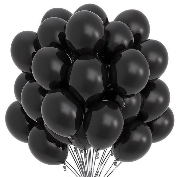 Firefly Hope 60 Pcs 10 Inch Matte Latex Balloons, Quality Party Decor for Birthday & Wedding,Black