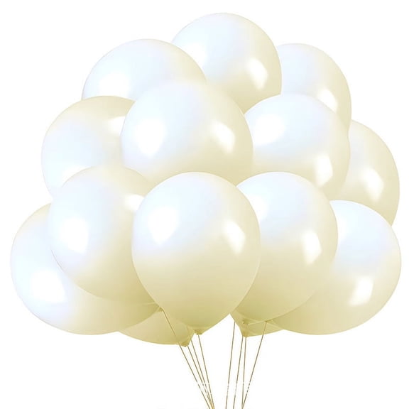 Firefly Hope 60 Pcs 10 Inch Matte Latex Balloons, Quality Party Decor for Birthday & Wedding，White B