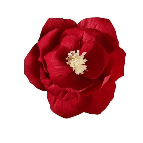 Firefly Hope 6Pcs 10in Crepe Paper Flower Decorations, Versatile Wall Flowers for Weddings, Baby Showers & Birthdays, Ideal for Photo Backdrops, Archways & Nursery WallsRed
