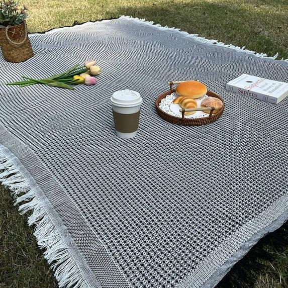 Firefly Hope 70.9*70.9in All-Weather Foldable Picnic Pad – Lightweight Outdoor Blanket for Camping Trips, Beach Outings & Picnic Gatherings, Black A