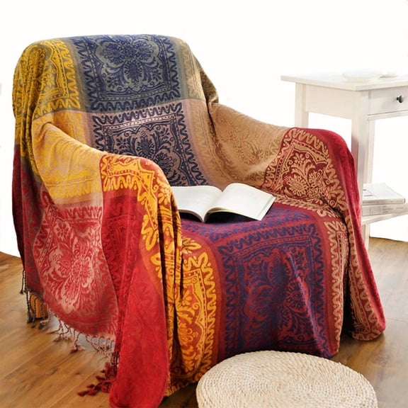Firefly Hope 75x60 Inch Machine Wash Throws Blankets Colorful Hippie Chenille Throw Covers Sofa Chair LoveseatRed