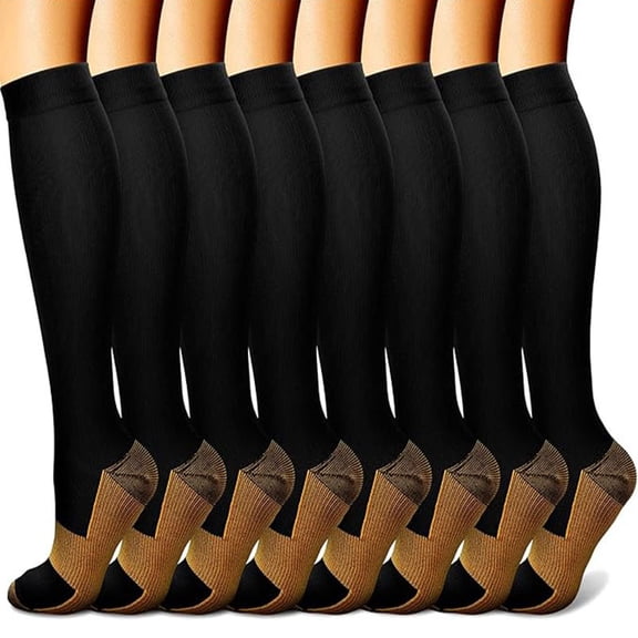 Firefly Hope 8-Pair Compression Socks for Women & Men, Breathable Circulation Support Socks, Ideal for Athletic Running, Cycling & Daily Sports Activities, S/M, Style 44