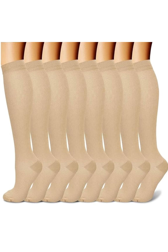 8-Pair Compression Socks for Women & Men, Breathable Circulation Support Socks, Ideal for Athletic Running, Cycling & Daily Sports Activities, S/M, Style 41