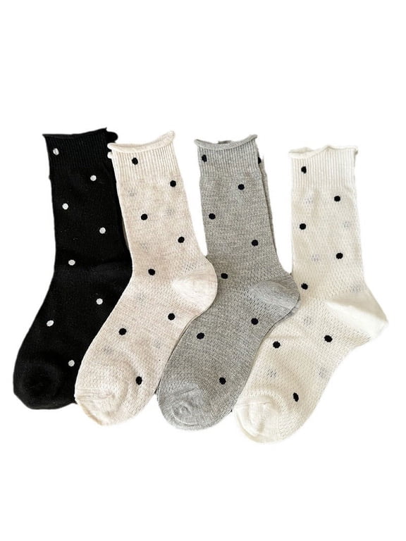 8 pairs of Women's Above-Ankle Thin Cotton Crew Socks, Extra Soft, Breathable Fit, Perfect for Business, Casual & Active Wear,BeigeWhiteGreyBlack