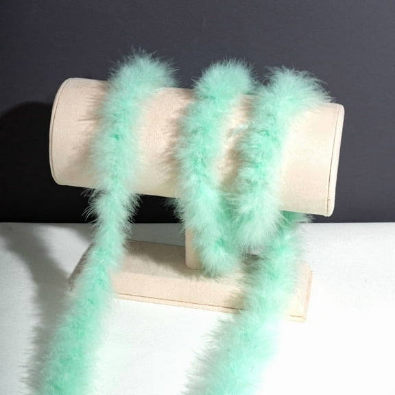 Firefly Hope 8Pcs 2.2 Yards Fluffy Soft Feather Trim, DIY Crafts & Sewing Trim for Wedding, Party, Holiday, Xmas Tree & Home Art Decor, Light Blue-Green