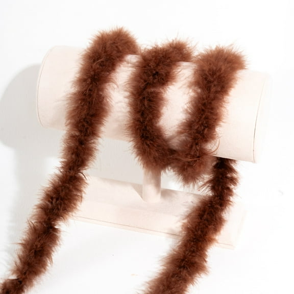 Firefly Hope 8Pcs 2.2 Yards Fluffy Soft Feather Trim, DIY Crafts & Sewing Trim for Wedding, Party, Holiday, Xmas Tree & Home Art Decor, Coffee