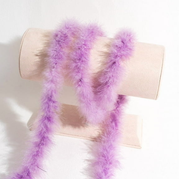 Firefly Hope 8Pcs 2.2 Yards Fluffy Soft Feather Trim, DIY Crafts & Sewing Trim for Wedding, Party, Holiday, Xmas Tree & Home Art Decor, Light Purple