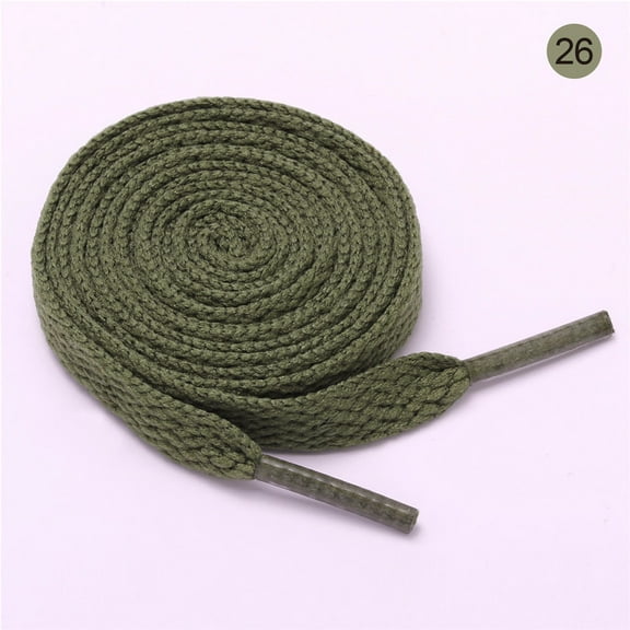 Firefly Hope 8mm Flat Replacement Shoelaces 2 Pairs, Classic Shoe Strings for Sneakers, Running Shoes, Casual Footwear & Boots, Army Green