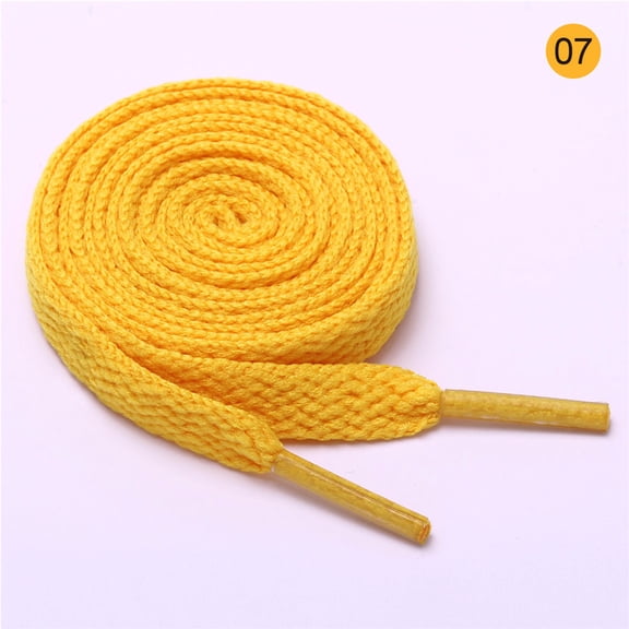 Firefly Hope 8mm Flat Replacement Shoelaces 2 Pairs, Classic Shoe Strings for Sneakers, Running Shoes, Casual Footwear & Boots, Dark Yellow