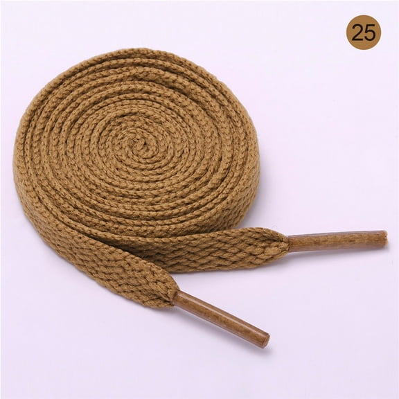 Firefly Hope 8mm Flat Replacement Shoelaces 2 Pairs, Classic Shoe Strings for Sneakers, Running Shoes, Casual Footwear & Boots, Light Coffee