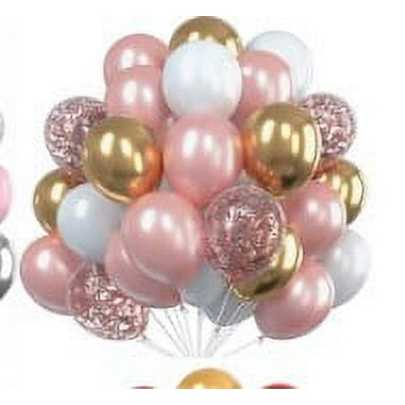 Firefly Hope Balloons, 30PCS 12 Inch Purple & Pink Metallic Latex Balloons with Confetti, Party Balloons Set with Ribbon for Girls' Birthdays, Baby Showers & Weddings，I