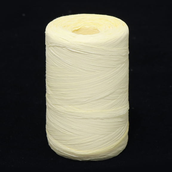 Firefly Hope Colored Raffia Paper Ribbon, 984 Feet Craft Paper String for Gift Wrapping & DIY Decor, Light Yellow