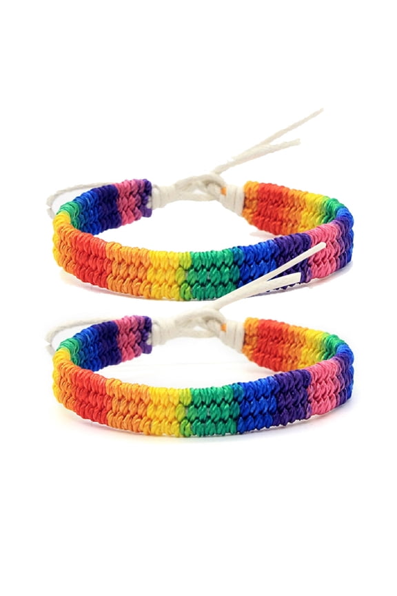 Colorful Adjustable Rainbow Bracelet Set Handmade Friendship Wristbands for Daily Wear