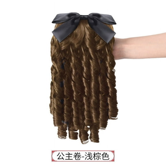 Firefly Hope Curly Style Wig, 18th Century Vintage Look for Adult Ball, Synthetic Heat-Resistant Hair(Light Brown)