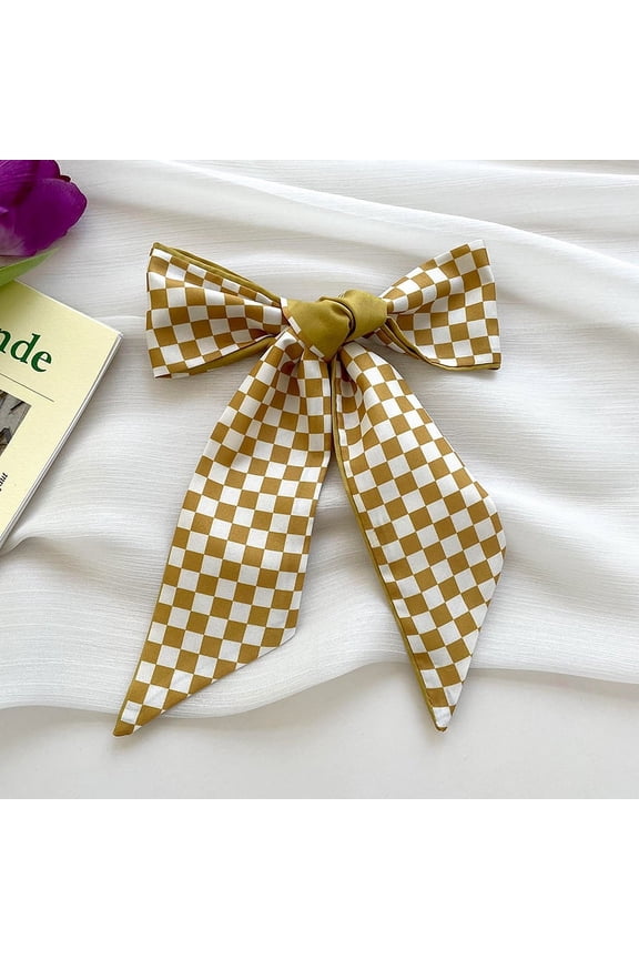 Elegant Personalized Scarf, Yellow Series Long Striped Small Scarf, Narrow and Long Striped Ribbon, Neck Tie, Hair Tie, Bag Decoration, Hand Gift Ribbon -1 piece (C)