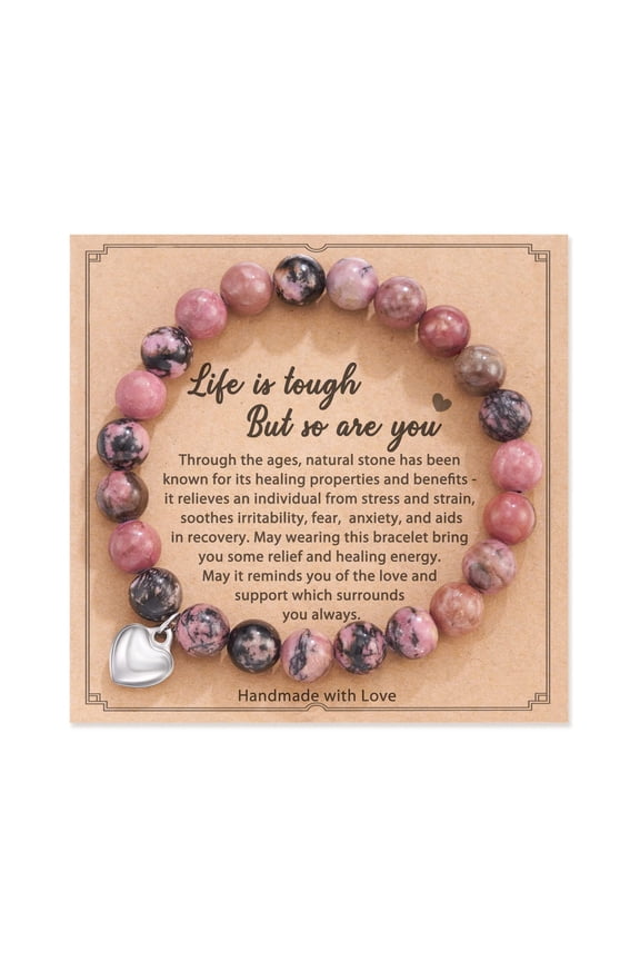 Exquisitely Handcrafted Bracelet Adorned with Natural Stones, 7 inches,C