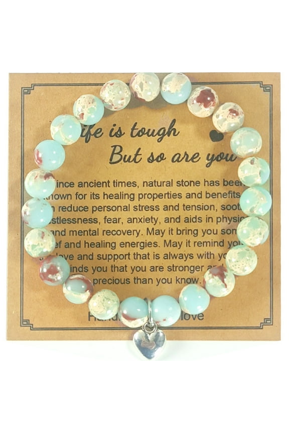 Exquisitely Handcrafted Bracelet Adorned with Natural Stones, 7 inches,P