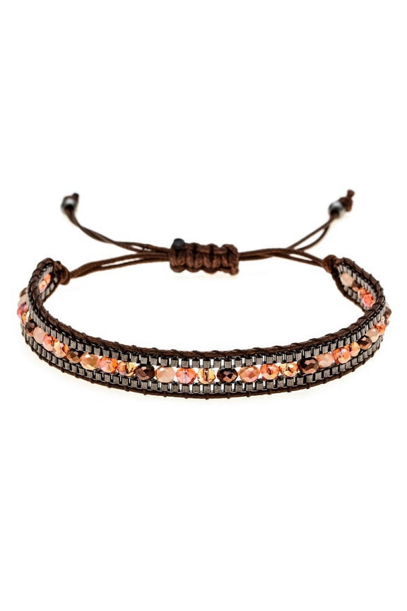 Handmade Crystal Layered Bracelet for Women, Stackable Beaded Wrap Bracelet Fashion Jewelry Gift for Daily Wear,E