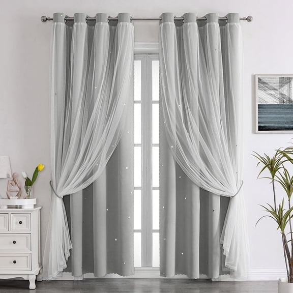 Firefly Hope Minimalist Perforated Shading Curtains, Modern Light-Control Window Treatments for Bedroom, Living Room & Kitchen2 Panels 51.1" L x39.3"WA80