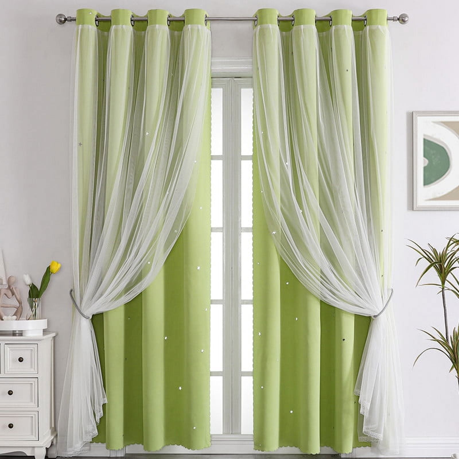 Image showcasing Firefly Hope Minimalist Perforated Shading Curtains, Modern Light ...