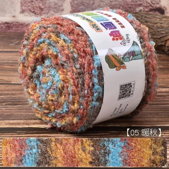 Firefly Hope Multicolor Loop Yarn for Crocheting & Knitting, 100g Fancy Fuzzy Fluffy Curly Thread, Ideal for Hats, Sweaters, Scarves & Creative Fun Crafts, F5