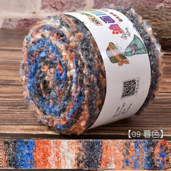 Firefly Hope Multicolor Loop Yarn for Crocheting & Knitting, 100g Fancy Fuzzy Fluffy Curly Thread, Ideal for Hats, Sweaters, Scarves & Creative Fun Crafts, F9