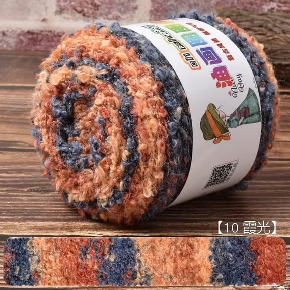 Firefly Hope Multicolor Loop Yarn for Crocheting & Knitting, 2 Rolls 100g Fancy Fuzzy Fluffy Curly Thread, Ideal for Hats, Sweaters, Scarves & Creative Fun Crafts, F10