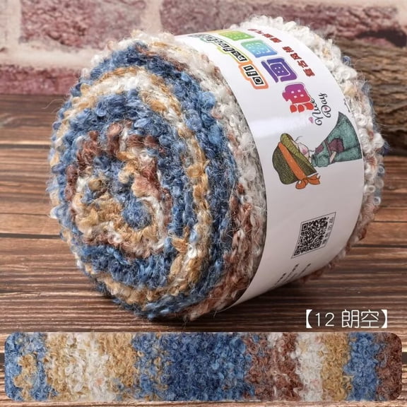 Firefly Hope Multicolor Loop Yarn for Crocheting & Knitting, 3 Rolls 100g Fancy Fuzzy Fluffy Curly Thread, Ideal for Hats, Sweaters, Scarves & Creative Fun Crafts, F12