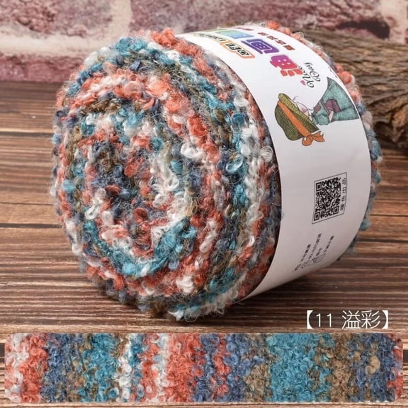 Firefly Hope Multicolor Loop Yarn for Crocheting & Knitting, 3 Rolls 100g Fancy Fuzzy Fluffy Curly Thread, Ideal for Hats, Sweaters, Scarves & Creative Fun Crafts, F11