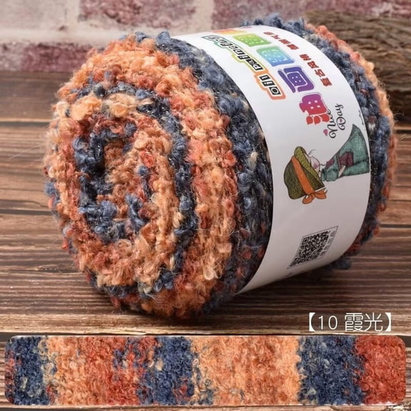 Firefly Hope Multicolor Loop Yarn for Crocheting & Knitting, 3 Rolls 100g Fancy Fuzzy Fluffy Curly Thread, Ideal for Hats, Sweaters, Scarves & Creative Fun Crafts, F10