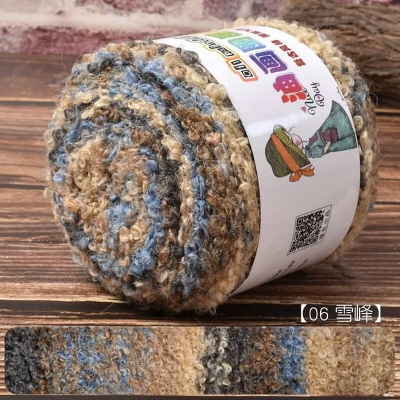 Firefly Hope Multicolor Loop Yarn for Crocheting & Knitting, 3 Rolls 100g Fancy Fuzzy Fluffy Curly Thread, Ideal for Hats, Sweaters, Scarves & Creative Fun Crafts, F6