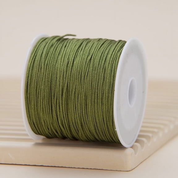 Firefly Hope Nylon Satin Rattail Beading String, Silky Bracelet Cord for DIY Jewelry, Necklaces, Pendants & Bracelet Making, Army Green