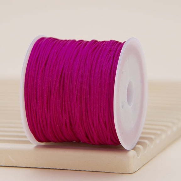 Firefly Hope Nylon Satin Rattail Beading String, Silky Bracelet Cord for DIY Jewelry, Necklaces, Pendants & Bracelet Making, Dark Pink Purple