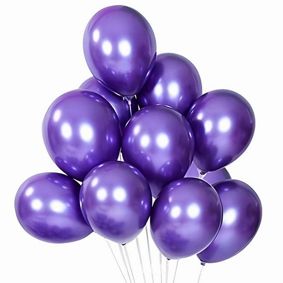 Firefly Hope Purple 60 Pcs 10 Inch Metallic Chrome Balloons, Latex Party Decor for Birthday & Shower
