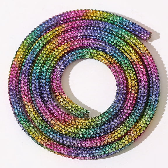 Firefly Hope Rhinestone Water Drill Rope, Exquisite Bright Resin Glitter Tube Trim for Clothing DIY Edging Decor, Multicolor