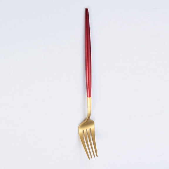 Firefly Hope Set of 4 Food Grade Stainless Steel Dinner Forks, Silverware Table Flatware Forks, Dishwasher Safe for Home Kitchen & Restaurant Use,Gond Red