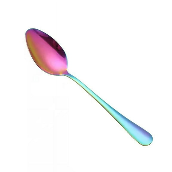 Firefly Hope Set of 4 Round Edge Dinner Spoons, Stainless Steel Tablespoons, Smooth Silverware Flatware for Home Kitchen & Restaurant Dining, Multicolour