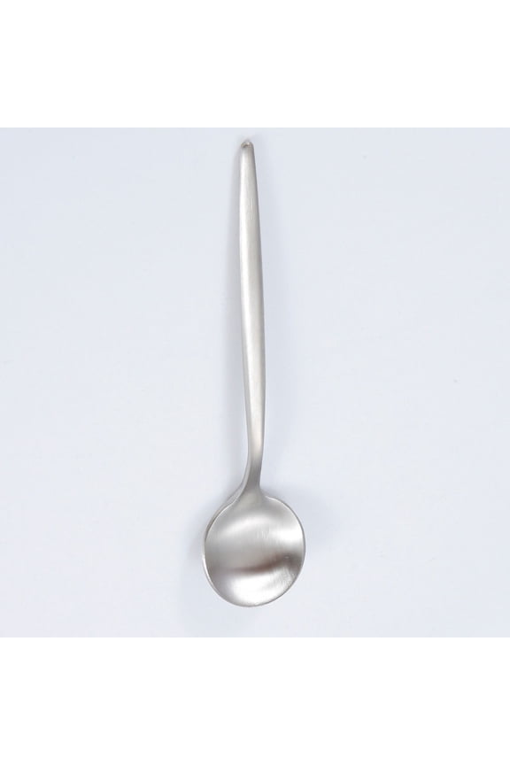 Set of 4 Round Edge Dinner Spoons, Stainless Steel Tablespoons, Smooth Silverware Flatware for Home Kitchen & Restaurant Dining, Silvery A