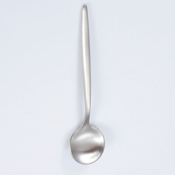 Firefly Hope Set of 4 Round Edge Dinner Spoons, Stainless Steel Tablespoons, Smooth Silverware Flatware for Home Kitchen & Restaurant Dining, Silvery A