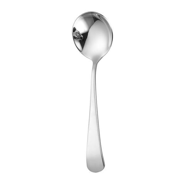 Firefly Hope Set of 4 Heavy Duty Stainless Steel Soup Spoons, 6.2 Inch Polished Finish Table Dinner Spoons for Daily Dining, Silvery