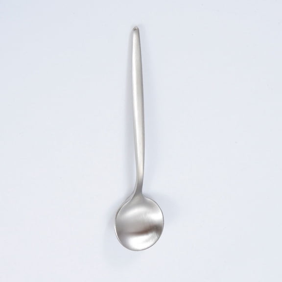 Firefly Hope Set of 4 Round Edge Tea Spoons, Stainless Steel Tablespoons, Smooth Silverware Flatware for Home Kitchen & Restaurant Dining, Silvery A