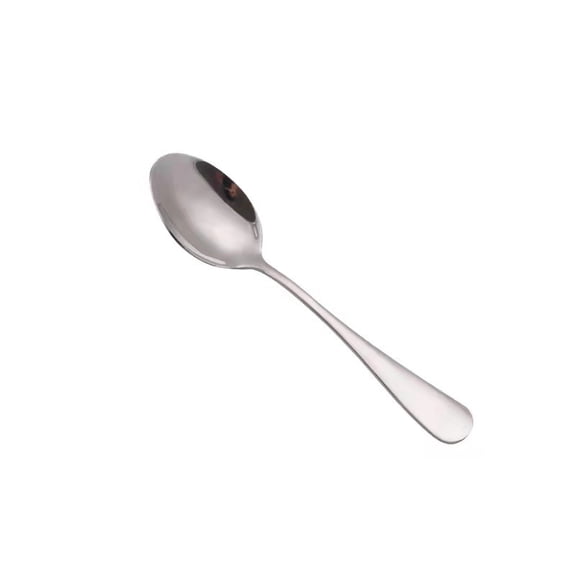 Firefly Hope Set of 4 Round Edge Tea Spoons, Stainless Steel Tablespoons, Smooth Silverware Flatware for Home Kitchen & Restaurant Dining, Silvery