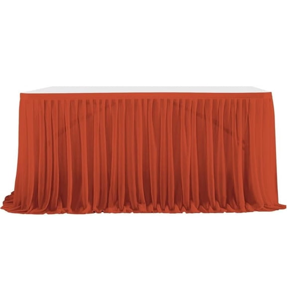 Firefly Hope Sheer Chiffon Table Drape Skirt 48.03 × 29.53 In, Decorative Table Cover for Round & Rectangle Tables, Wedding Sweetheart Table and Party Event Decor, Red