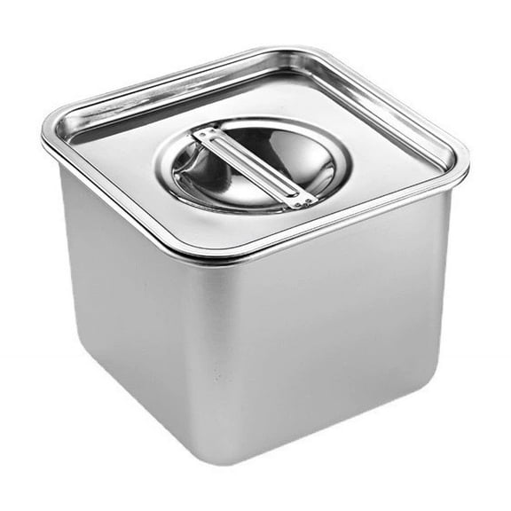 Firefly Hope Silver Stainless Steel Seasoning Box - Square Spice Container,18cm