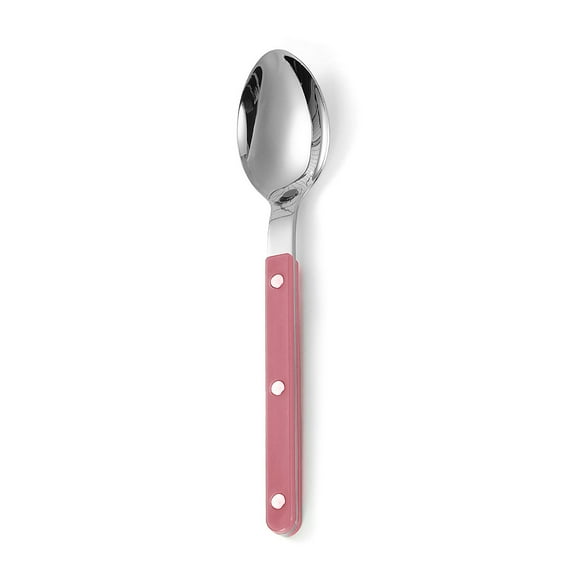 Firefly Hope Stainless Steel Cutlery Spoon with Rivet Clamp Handle, Durable Western Flatware for Kitchen Dining & Table Service -Pink,4 pieces