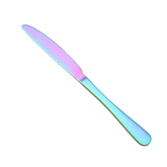 Firefly Hope Stainless Steel Dinner Knives Set of 4, Mirror Polished Sturdy Table Spreader Knives, Dishwasher Safe Kitchen Utensils, Multicolour